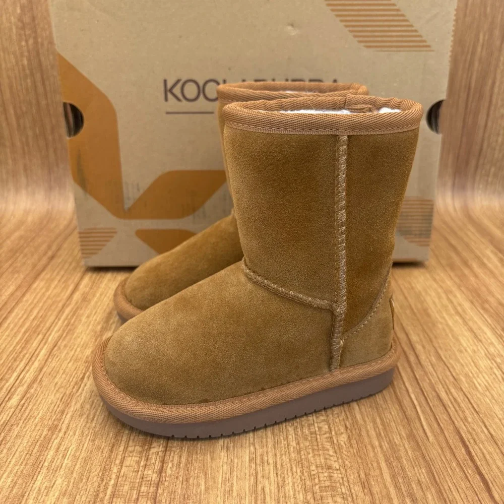 Koolaburra by UGG T Koola Short Boot Toddler 6 Chestnut Suede Faux Fur Worn Once